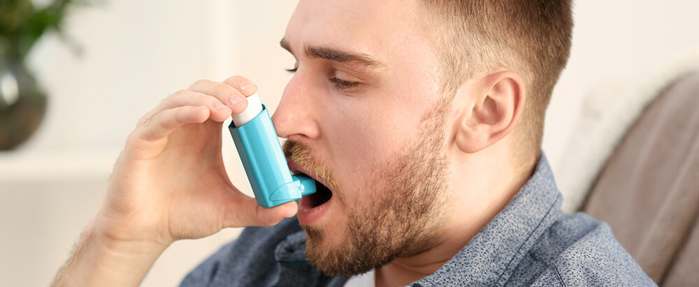 Man with inhaler